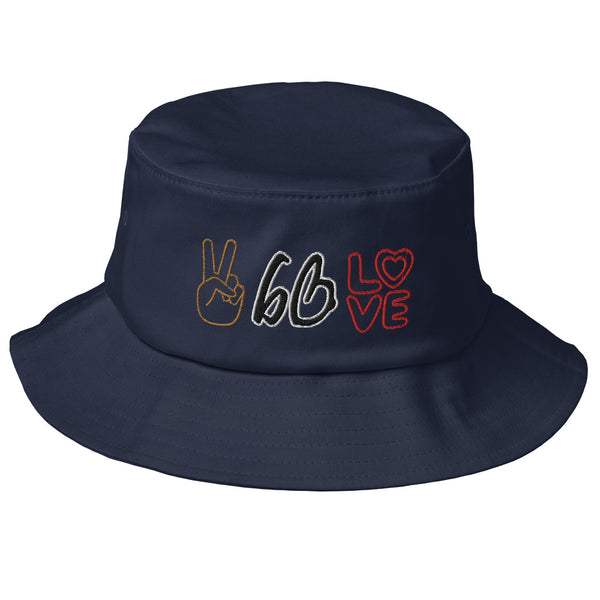 PEACE & LOVE bb Old School Bucket Hat