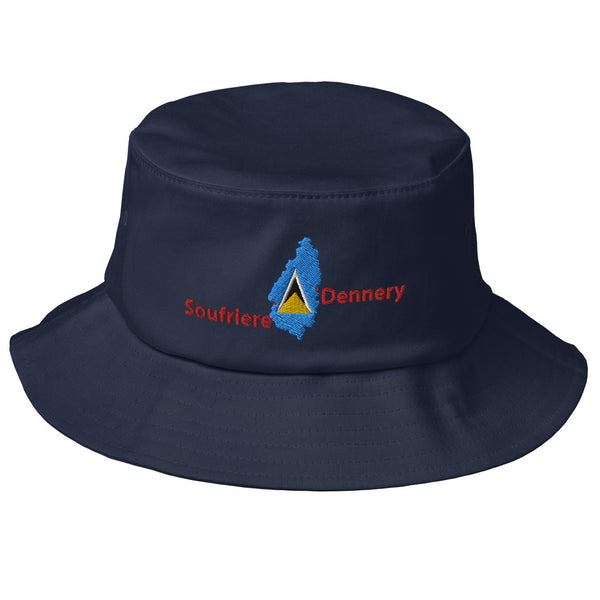 Saint Lucia Old School Bucket Hat