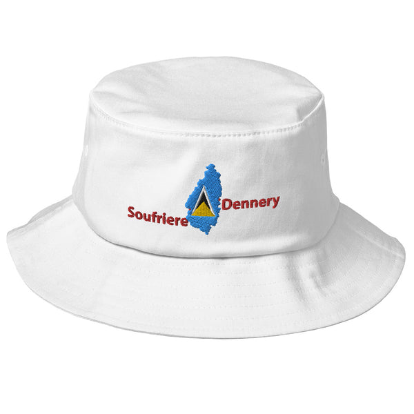 Saint Lucia Old School Bucket Hat