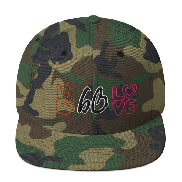 PEACE & LOVE bb Snapback Hat