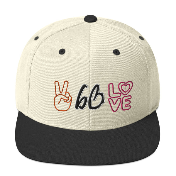 PEACE & LOVE bb Snapback Hat
