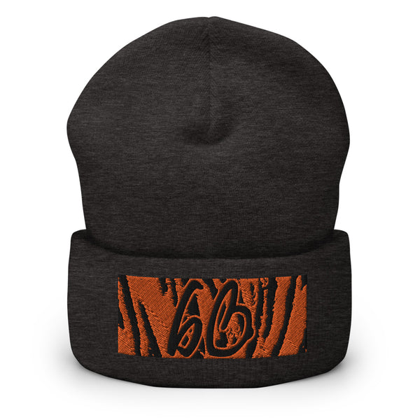bb Tiger Print Cuffed Beanie