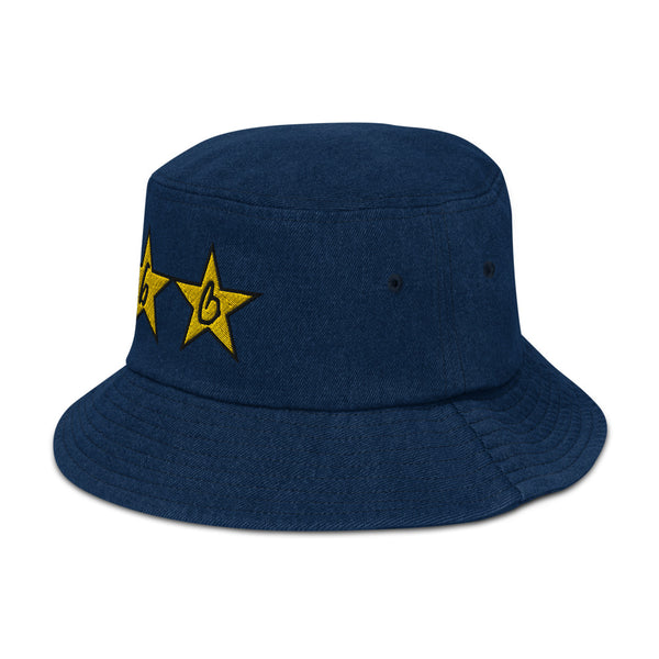 bb Gold Stars Denim Bucket Hat