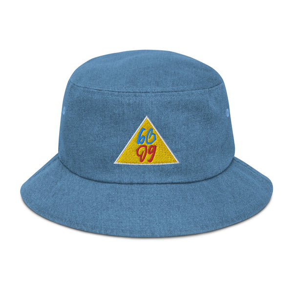 bb Pyramid Logo Denim Bucket Hat