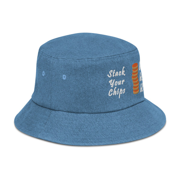 Stack Your Chips Denim Bucket Hat