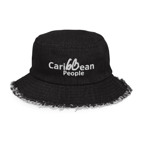 Caribbean People Distressed Denim Bucket Hat