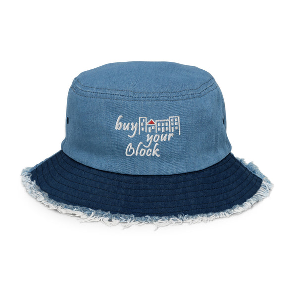 Buy Your Block Distressed Denim Bucket Hat