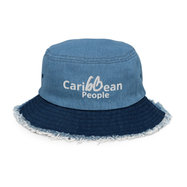 Caribbean People Distressed Denim Bucket Hat