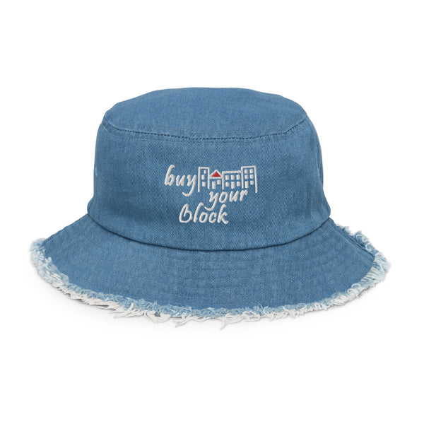 Buy Your Block Distressed Denim Bucket Hat