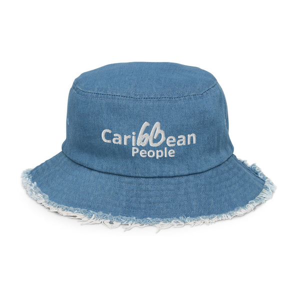 Caribbean People Distressed Denim Bucket Hat