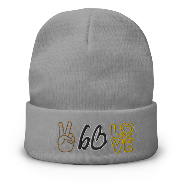 PEACE & LOVE bb Embroidered Beanie