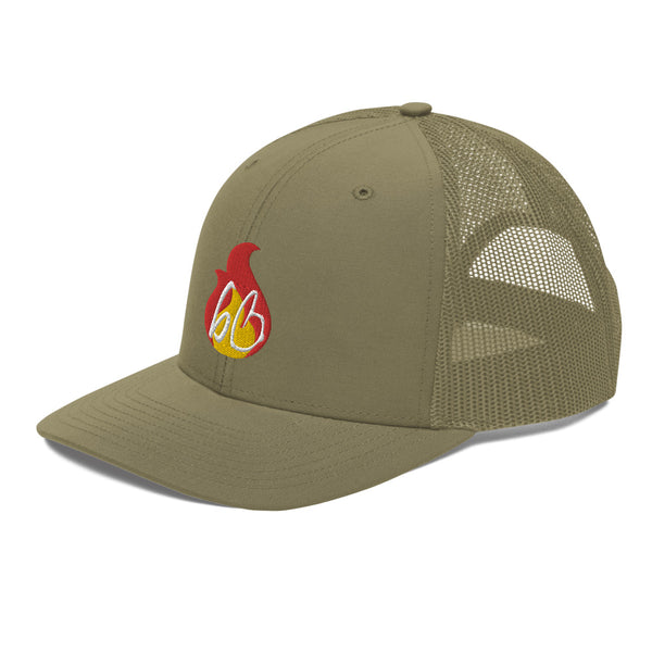 bb In A Flame Trucker Hat