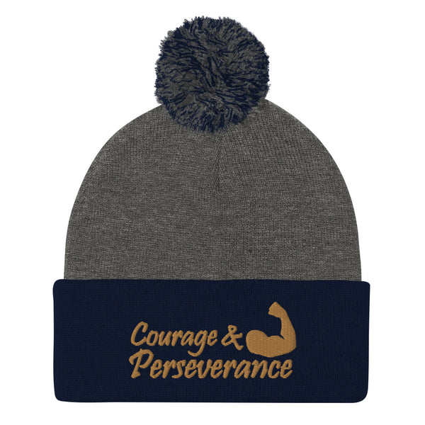 Courage & Perseverance Pom-Pom Beanie