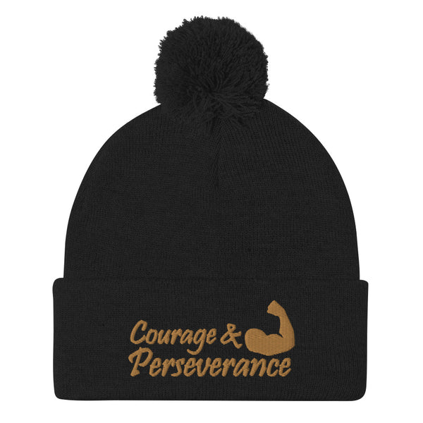 Courage & Perseverance Pom-Pom Beanie