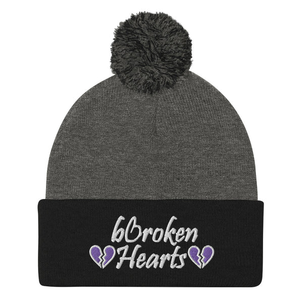 Broken Hearts Pom-Pom Beanie