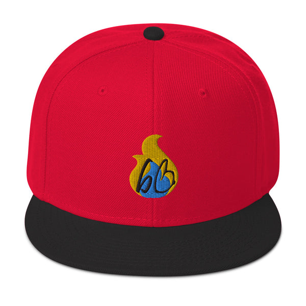 bb Yellow/Blue Flame Snapback Hat