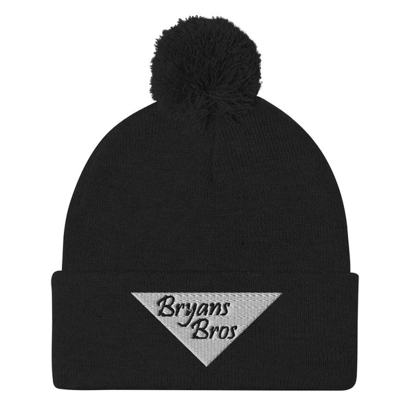 Upside Down Triangle Bryans Bros Logo Pom-Pom Beanie