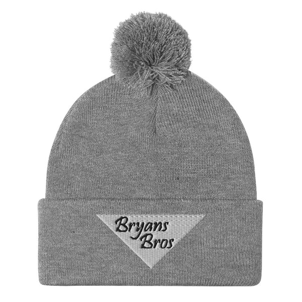 Upside Down Triangle Bryans Bros Logo Pom-Pom Beanie