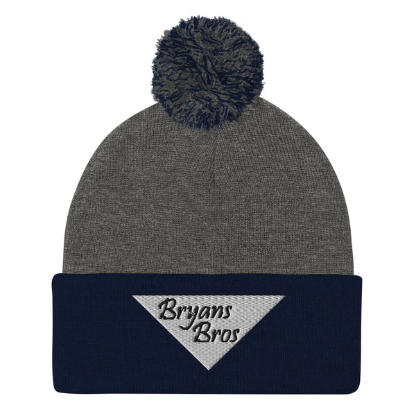 Upside Down Triangle Bryans Bros Logo Pom-Pom Beanie