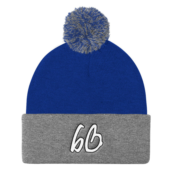 bb Logo Pom Pom Knit Beanie