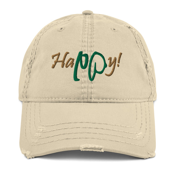 Happy! Distressed Dad Hat