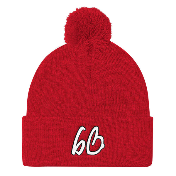 bb Logo Pom Pom Knit Beanie