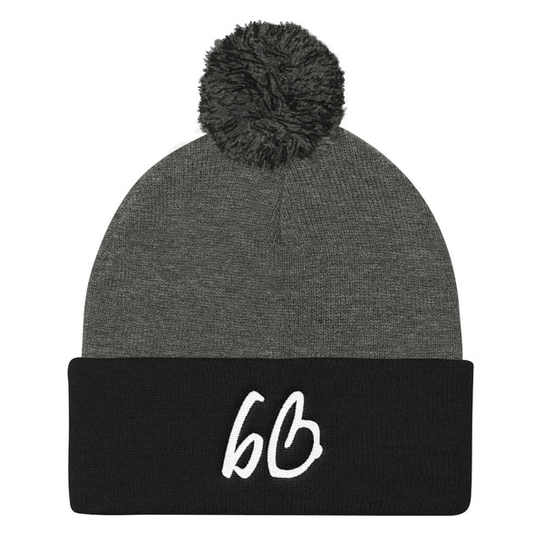 bb Logo Pom Pom Knit Beanie