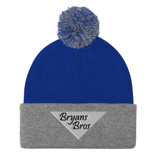 Upside Down Triangle Bryans Bros Logo Pom-Pom Beanie