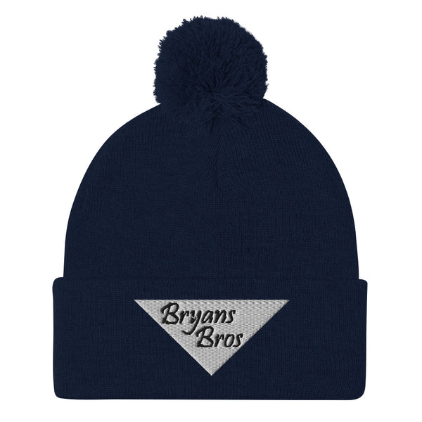 Upside Down Triangle Bryans Bros Logo Pom-Pom Beanie