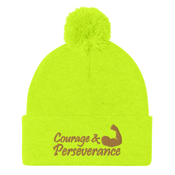 Courage & Perseverance Pom-Pom Beanie