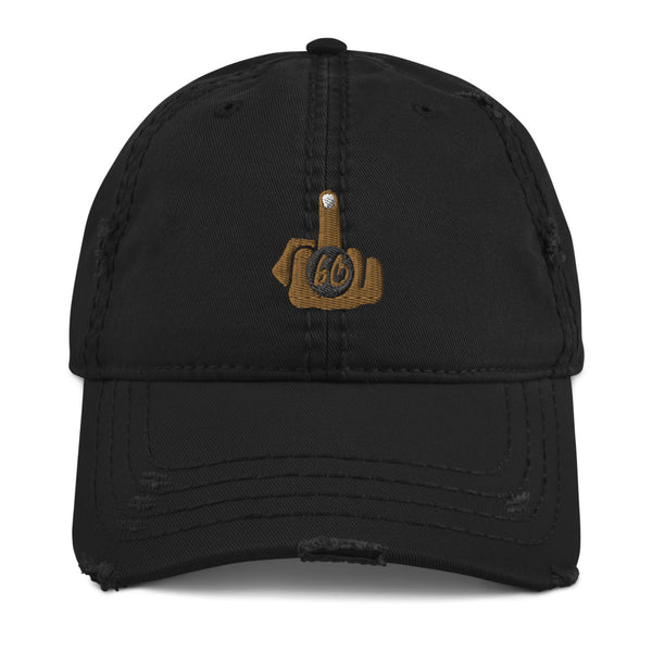 Middle Finger To The World Distressed Dad Hat