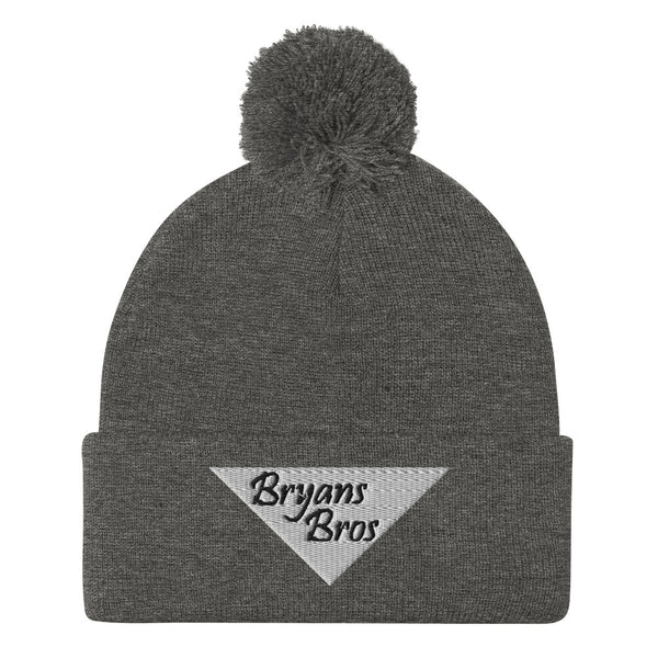 Upside Down Triangle Bryans Bros Logo Pom-Pom Beanie