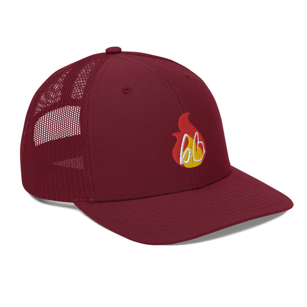 bb In A Flame Trucker Hat