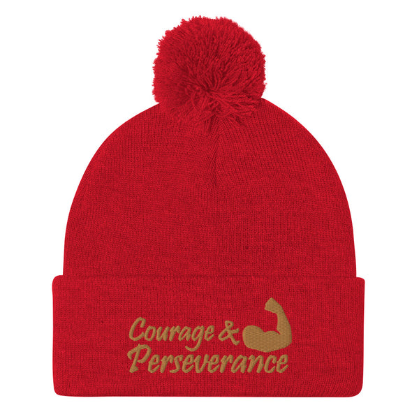 Courage & Perseverance Pom-Pom Beanie