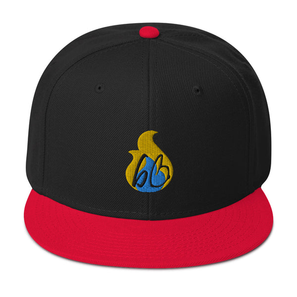 bb Yellow/Blue Flame Snapback Hat