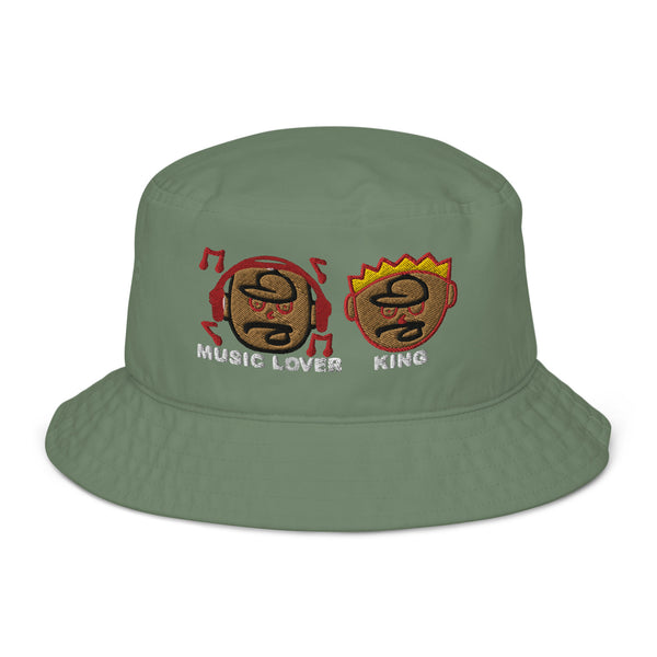 MUSIC LOVER & KING Organic Bucket Hat