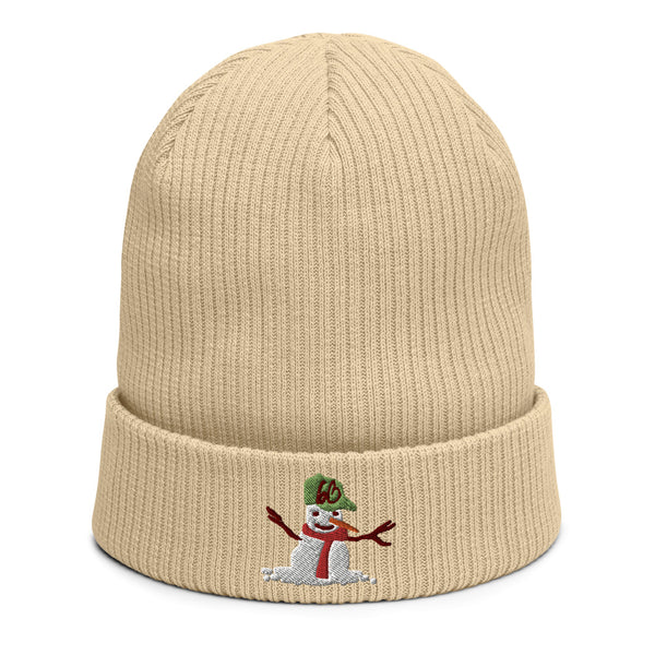 bb Snowman Organic Ribbed Beanie