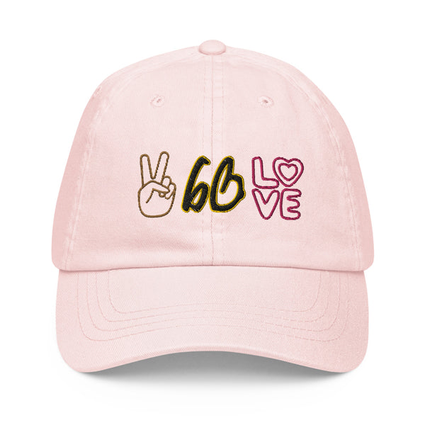 PEACE & LOVE bb Pastel Baseball Hat