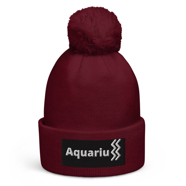 Aquarius A & K Zodiacs Pom Pom Beanie