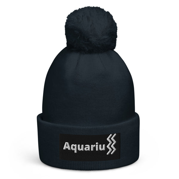 Aquarius A & K Zodiacs Pom Pom Beanie