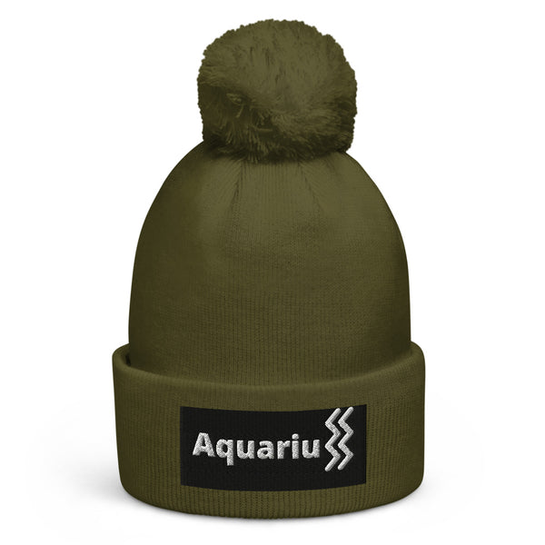 Aquarius A & K Zodiacs Pom Pom Beanie