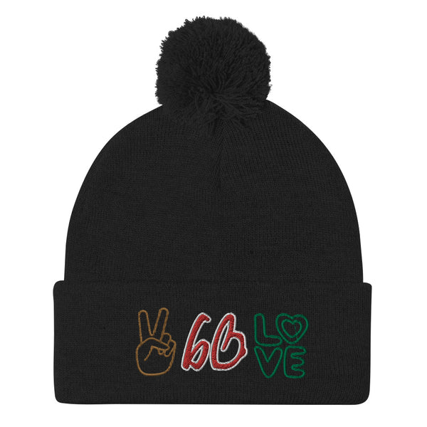 PEACE & LOVE bb Pom-Pom Beanie