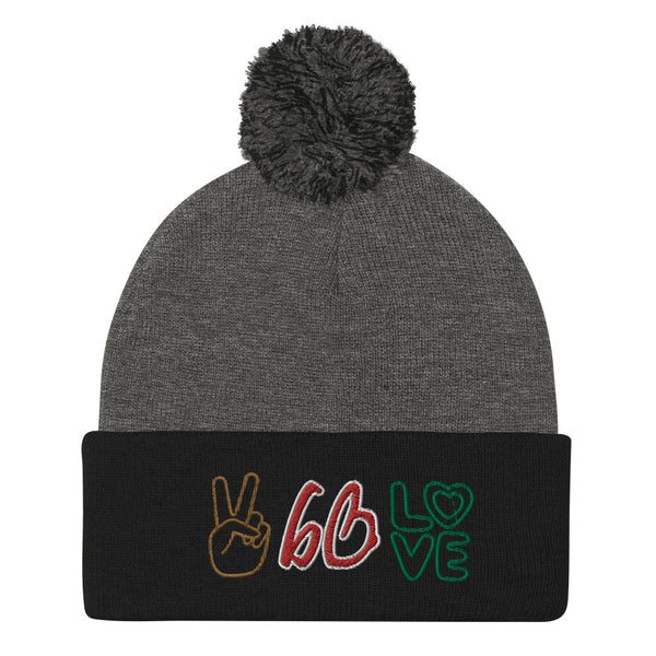 PEACE & LOVE bb Pom-Pom Beanie