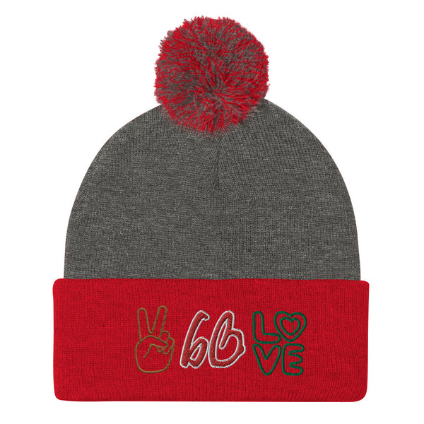 PEACE & LOVE bb Pom-Pom Beanie