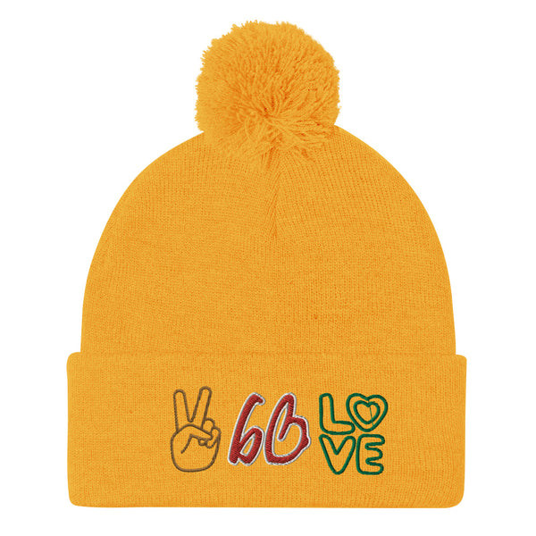 PEACE & LOVE bb Pom-Pom Beanie