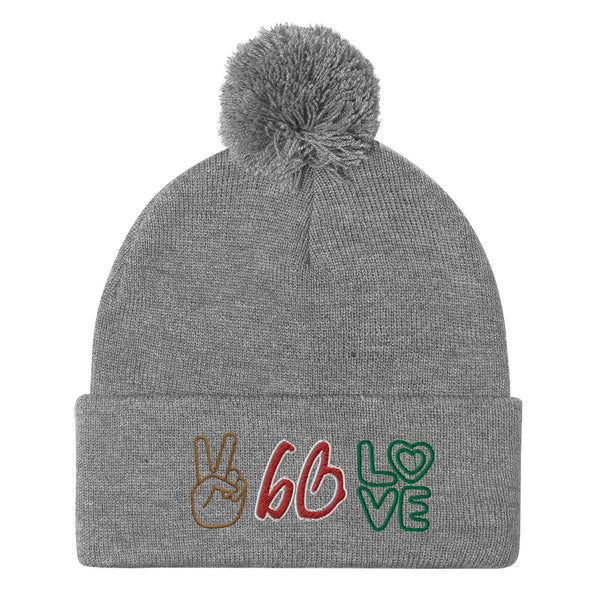 PEACE & LOVE bb Pom-Pom Beanie