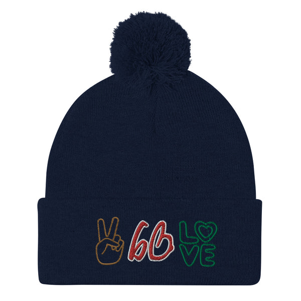 PEACE & LOVE bb Pom-Pom Beanie