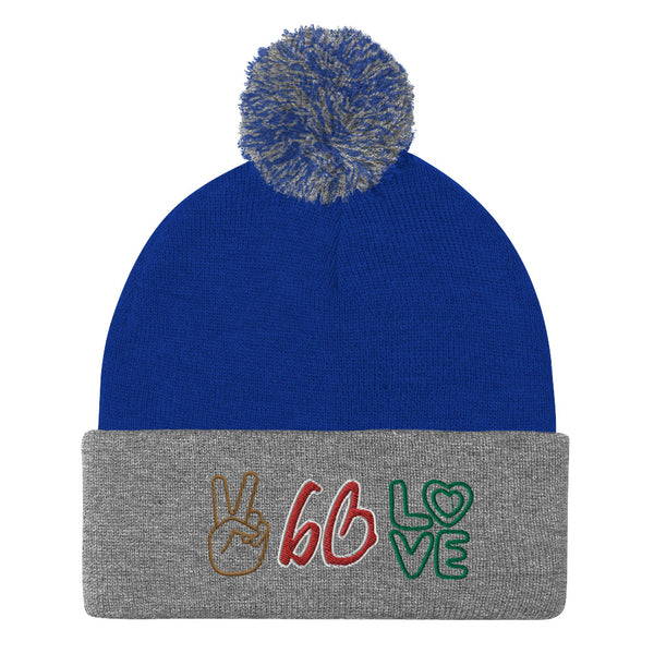 PEACE & LOVE bb Pom-Pom Beanie