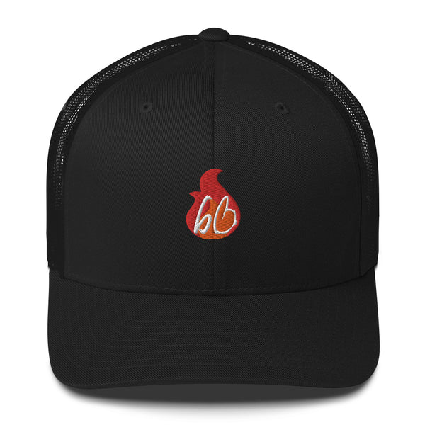 bb In A Flame Trucker Hat
