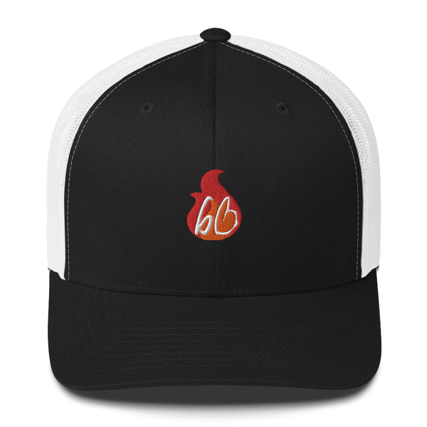 bb In A Flame Trucker Hat